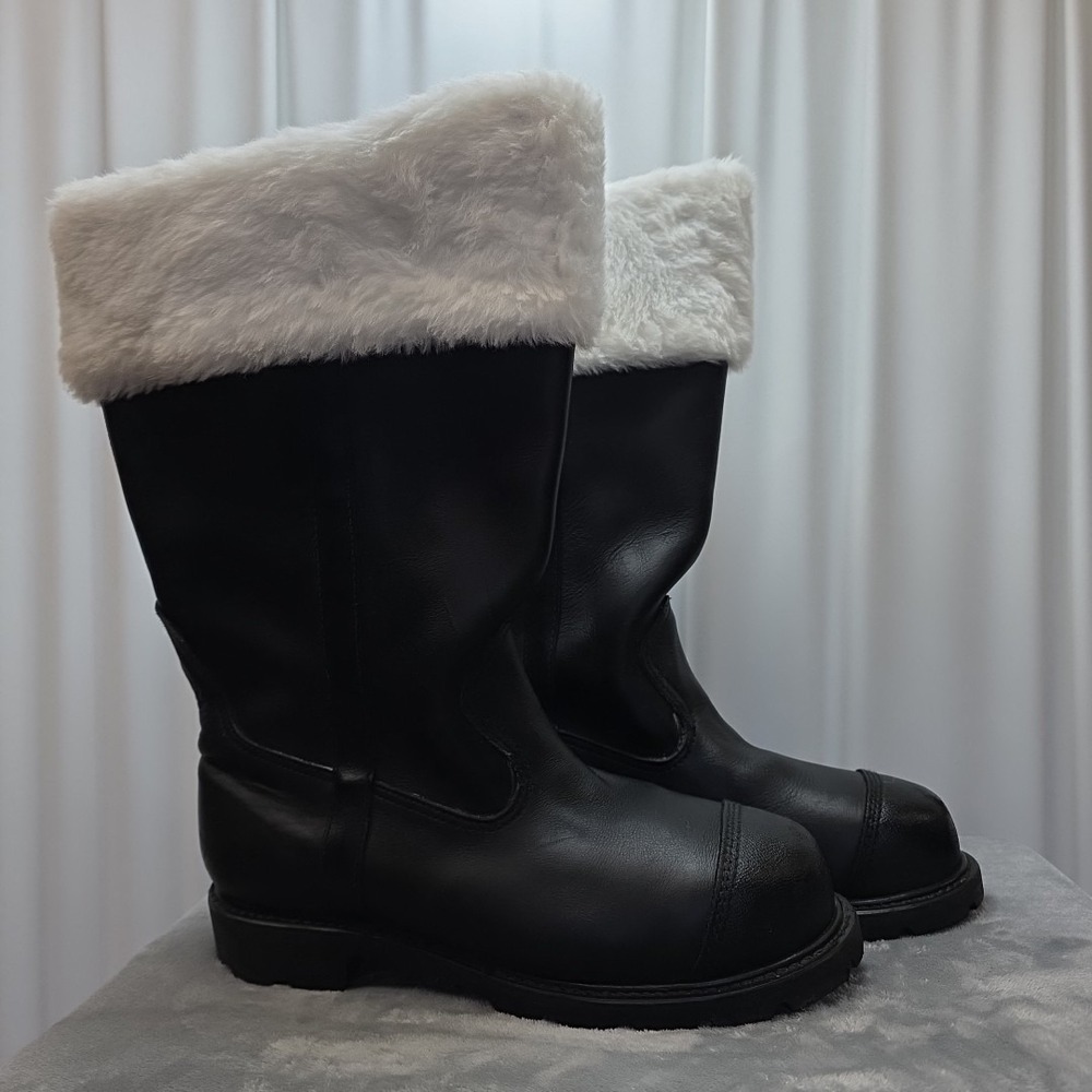 Santa Clause Boots Bates Black‎ Leather Men's 8.5 W Safety Toe Motorcycle Grunge